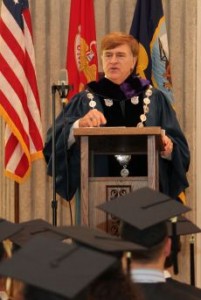 Dr. Schrader addressing the 2012 Graduates of Brenau Kings Bay