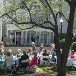 Alumnae meet and greet on the WIlkes Lawn before Brenau University President Ed Schrader gives his champagne toast.