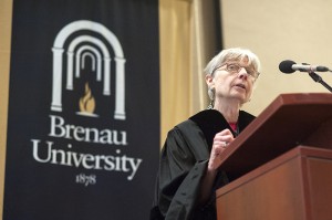 Eleanor Clift speaks to the graduating students of the Brenau University undergraduate and graduate program during commencement Saturday.
