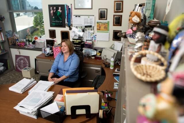 Dr. Dana Barr in her office Emory University.