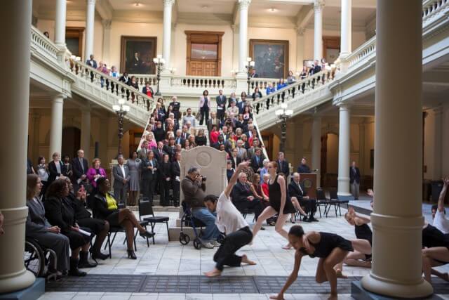 The Atlanta Ballet Company performed before the Governor’s Awards for the Arts and Humanities ceremony at the Georgia Capitol.