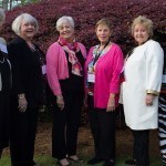 Members of the Women's College Class of 1966 (left to right) Mary Ann Griner Mulligan, Suzanne Steiner Rotz, Susan Moody Stevens, Julia Godwin Newton, Rebecca Horn Maisel and Julia Murchison Barker pose for a photo during the Brenau University Alumnae Reunion Weekend on Friday, April 15, 2016, in Gainesville, Ga. (AJ Reynolds/Brenau University)