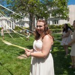 Katherine Nell Fuller, '19, stands as the May Court gets ready to wrap the May Pole. 2016 Alumnae Reunion Weekend