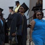 Gradutates look for their families after the Brenau University Undergraduate and Graduate Commencement on Saturday, May 7, 2016, in Gainesville, Ga. (AJ Reynolds/Brenau University)