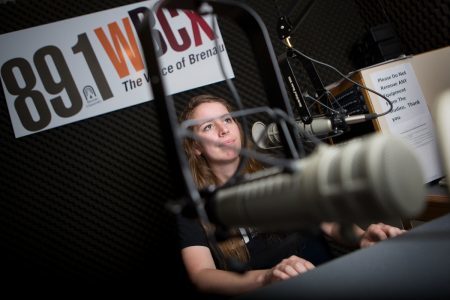 Olivia Varnson served as student manager of 98.1 WBCX until her 2016 graduation. She was the recipient of the scholarship named for the station’s founder, Clara Martin. Varnson currently works in commercial radio. (AJ Reynolds/Brenau University)