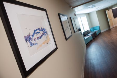 Art created by Christopher Cobb, grandson of Ty Cobb, on display in the new Brenau residence hall. The art was donated by Dr. John Burd and Tom Paris. (AJ Reynolds/Brenau University)