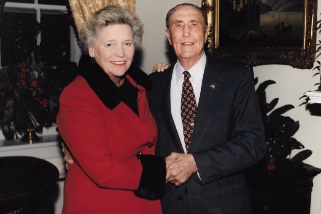 Martha Edens poses with Strom Thurmond at a GOP Reception.