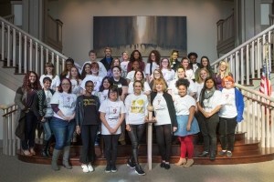 Students and faculty members pose for a photo with Antonina Lerch and Diana Eden during The Art of Costume Design workshop presented by Diana Eden. (AJ Reynolds/Brenau University)