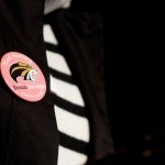 A girl power pin during the 4th Annual Women's Leadership Colloquium on Friday, March 17, 2017. (AJ Reynolds/Brenau University)