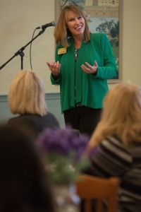 Debra Dobkins, dean of the Women's College, speaks to gathered alumnae during the Back to Campus Luncheon. (AJ Reynolds/Brenau University)