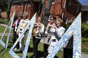 From left to right: Paula Speight LaMotte McCutchen,Jennie Gaines Caldwell, Sudan Sperry Cage, Mallory Gallion Bear, Kirby Lewis Colson, Carolyn Avery, all class of 1967, pose for a photo at the Delta Delta Delta house during the 2017 Alumnae Reunion Weekend at Brenau University, Saturday, April 08, 2017. (Photo/ John Roark for Brenau University)