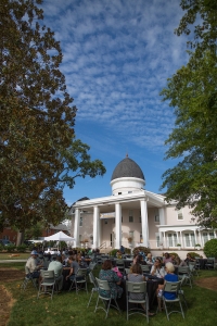 Attendees gather on the Wilkes Lawn for homecoming celebrations at Brenau University. (AJ Reynolds/Brenau University)