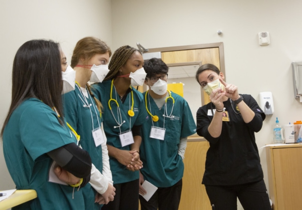 Students participate in a learning experience as Medical Scholars